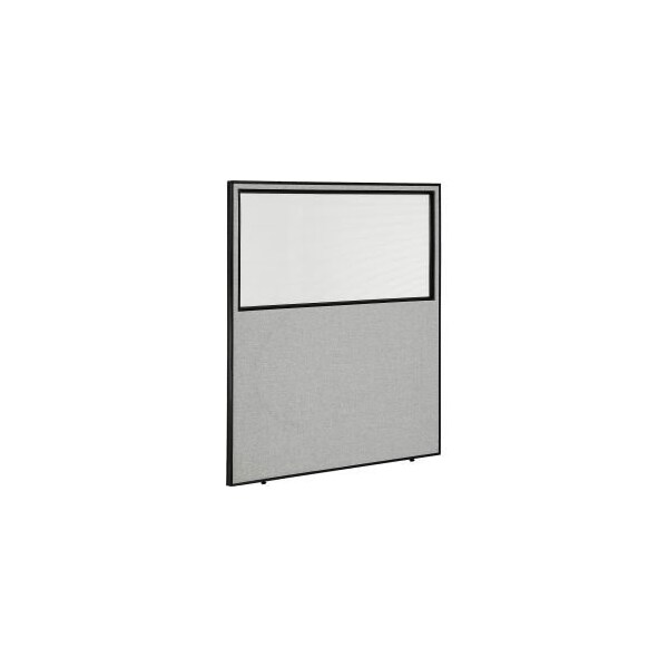 Global Equipment Interion® Office Partition Panel with Partial Window, 60-1/4"W x 72"H, Gray 694665WGY
